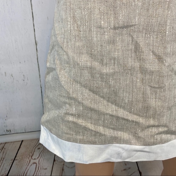 Molly B. 2 Tone Skirt Linen Size 8 Metal Bit zipper Back Lined Tweed - Picture 4 of 8